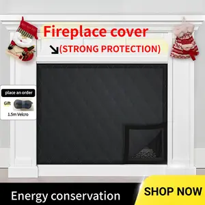 Magnetic Fireplace Blanket Cover, Prevents Cold Air & Heat Loss, Energy Saving Multi-Functional Barrier Rug, Home Heating Accessory, Dustproof Cover