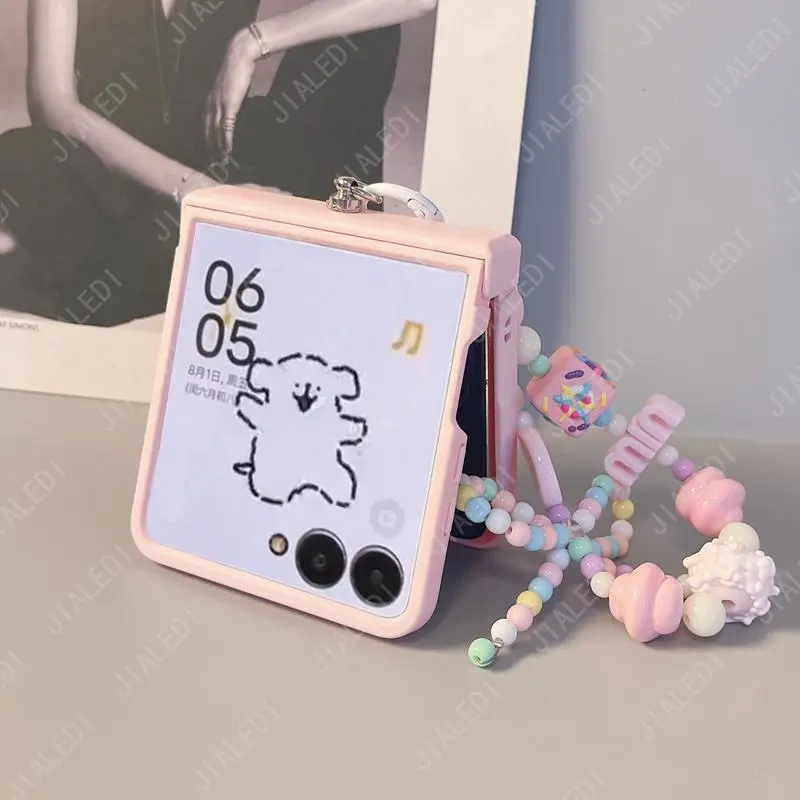 Bow Bracelet Hinger Phone case For Samsung Galaxy Z Flip 7 6 5 4 3 flip6 zflip7 Cover