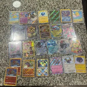 Authentic Collectible Pokemon Trading Cards Bundle – 50+ Official Cards, 5 Foils (Any Combination), At Least 1 Rare (GX, EX, FA, Tag Team, Secret Rare), Artistic Photo Print Collectible Item