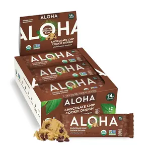 ALOHA Protein Bars – Vegan, Low Sugar, Gluten Free, Low Carb 12 Count, Chocolate Chip Cookie Dough