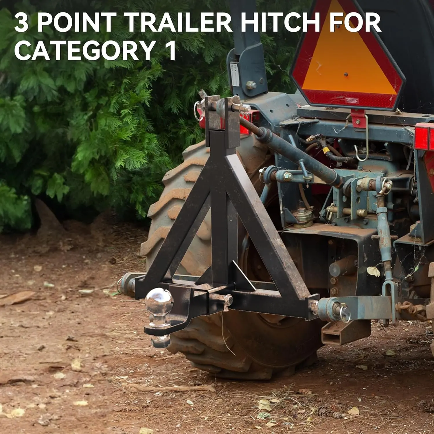 YINTATECH 3 Point 2" Receiver Trailer Hitch Heavy Duty Drawbar Adapter Category 1 Tractor Tow Compatible for Kubota, BX, LM25H, WLM Tractor, NorTrac, Yanmar, Kioti, Cat, John Deere
