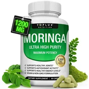 Vitamin Supplement-1200mg Pure Moringa Powder High Potency Leaf Extract Capsules Green Superfood Rich in Antioxidant for Natural Energy Boost Immune Support Anti Aging Organic Greens Vegan Non GMO Nutrition 90 Capsules