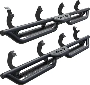 2007-2025 Toyota Tundra Crewmax cab 4 Full Size Doors，Running Boards Compatible with 2022-2025 Toyota Tundra Crewmax cab 4 Full Size Doors, 6" 2-Stairs Side Step Rails Coated Black Carbon Steel Nerf Bars，Cars accessories