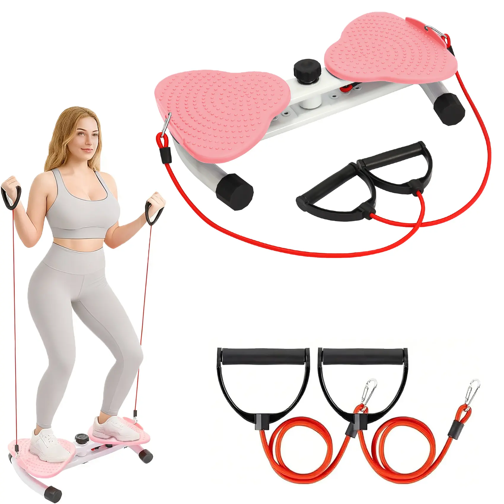 Adjustable Waist Twister Machine for Home Workout – Ab Twist Board with Foot Massage Design, Quiet 360° Rotation Exercise Equipment for Core and Waist Training, Compact Full Body Fitness Trainer for Men and Women