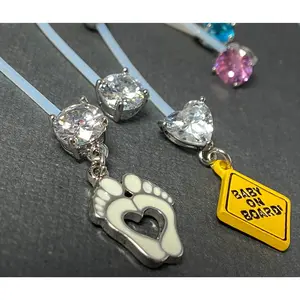 3pc Bulk Pack Pregnancy Belly Rings Bioflex Pregnant Navel Naval Gift Set