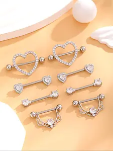 Heart Shaped Nipple Ring, Stainless Steel Nipple Bar, Fashion Body Jewelry for Women & Men, Trendy All-match & Exquisite Cute Jewelry for Birthday Gift, Wearable Jewelry