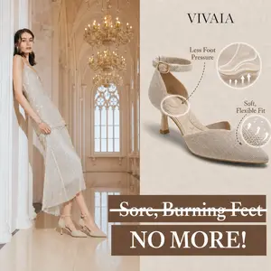 VIVAIA Arch Support Pointed-Toe Kitten Heels, Comfortable Slingback Stilettos Wedding Heels, Painless 6.5cm for Work & Party & Wedding, Wedding Heels (Arabella)