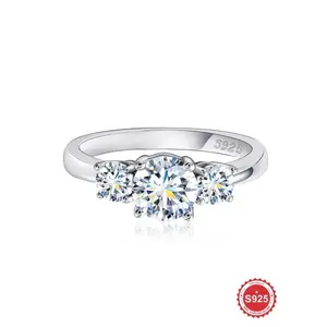 S925 Sterling Silver Luxury Classic Engagement Ring, 2024 New Style Fashion Promise Wedding Ring for Women, Ladies Fine Jewelry Anniversary Gift, Engagement Wedding Rings