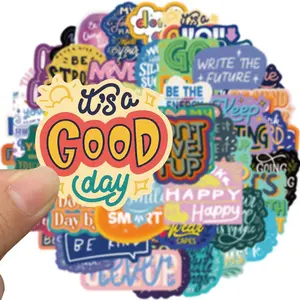 Motivational Sticker, 50pcs/set Positive Inspirational Decal, Teacher Rewards for Phone Cases, Gifts for Easter Baskets, Water Bottle Sticker for Women, Teens, Kids and Adults, Protective