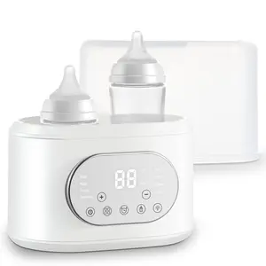 Bottle Warmer, 10-in-1 Fast Baby Bottle Warmer for Breastmilk & Formula, Double Milk Warmer with Timer, Accurate Temp Control, Thaw, Steam BBW001-Ging, Heat Food, Keep Warm and Night Light