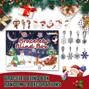 Dowmoo Christmas Advent Calendar DIY Bracelet Guess Gift Box 24 Compartment Calendar Bell Accessory Gift Box, Party Favors, Birthday Gifts, Christmas Gifts