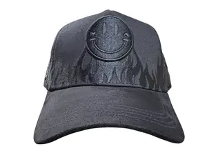 CHIQUETE HATS BLACK CHIQUETE FLAMES SNAPBACK HAT CHHFLAMES BLK