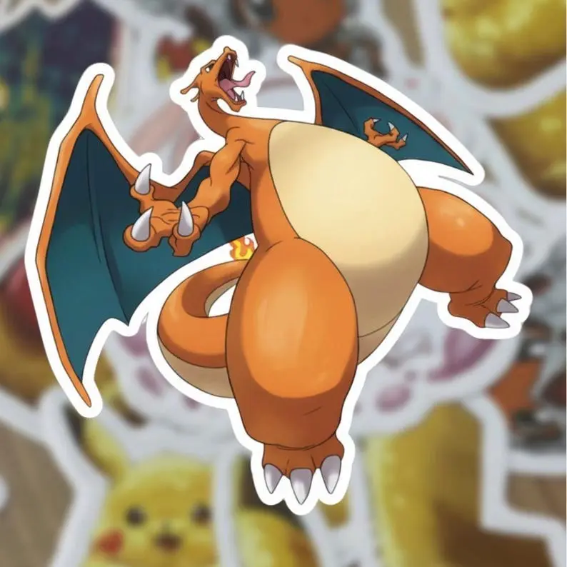 Charizard Pika Transfer Sticker | Vinyl waterproof sticker | Gift for Game lovers