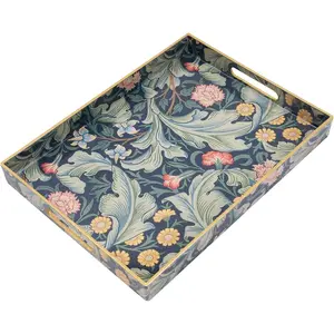 Coffee Table Trays for Living Room Serving Tray with Handles, Modern Large Tray for Ottoman Coffee Table