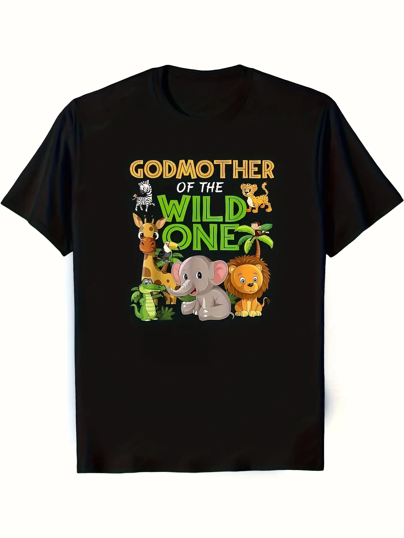 Men's Godmother of the Wild One Safari T-Shirt - Z unisex soft cotton short sleeve t shirt, vintage graphic casual tee for men women teens, perfect birthday holiday gift for camping travel gym daily street  wear