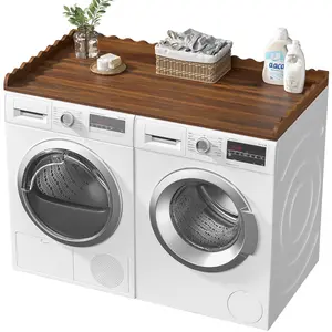 Dxiuivk Large Washer Dryer Countertop, 27.6 "x 54" Wooden Laundry Countertop with 6 Non-Slip Pads for Laundry Room Organization and Storage.