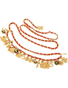 Fleur de Camélia  Leather Charm Chain Belt