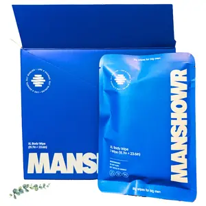 Manshowr XL Cooling Body Wipes -  Limitless Eucalyptus - 1 Box (12 Wipes)