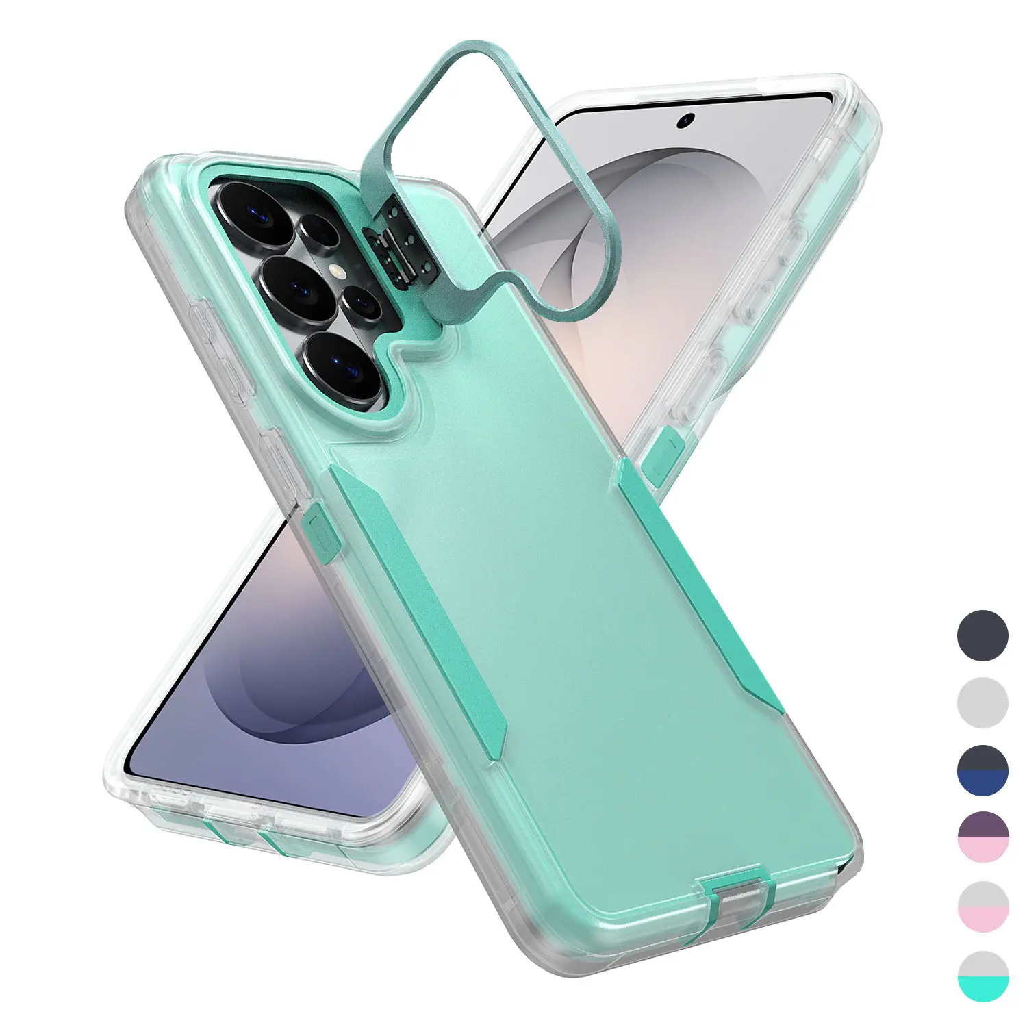 Shockproof Heavy Duty Case for Samsung Galaxy S26/S25/S24/S23/S22 Ultra Plus with Camera Kickstand, Military Grade Drop Protection, Rugged Full Body Protective Cover