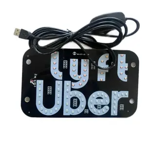 Uber LED Taxi Light Sign – Dual  lyft  Color Blue & Pink, USB Powered with On/Off Switch, Suction Cup Mount for Windshield