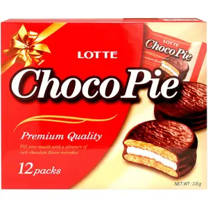 Lotte Choco Pie Snack Packs - 12 Individually Wrapped Sweet Chocolate Cakes, Smooth Chocolate Coat, Wheat-Infused, Ambient Shelf-Stable Dessert Treats Lotte Choco Pie Snack Packs - 12 Individually Wrapped Sweet Chocolate Cakes, Smooth Chocolate Coat, Wheat-Infused, Ambient Shelf-Stable Dessert Treats