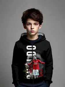 Boys' C Ronaldo Siuus Zip Hoodie, Athletic Hoodie, Casual Fitted Sweatshirt, Football Fan Favorite, Birthday Gift, Outdoor Sports Wear