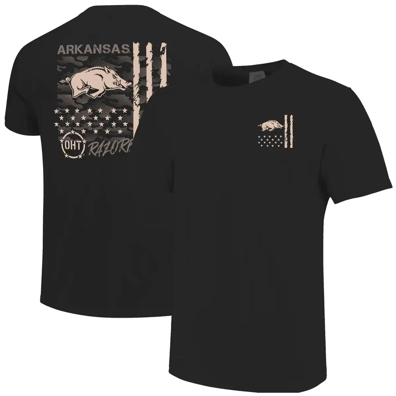 Arkansas Razorbacks Comfort Colors OHT Camo Overlay T-Shirt - Black CHI