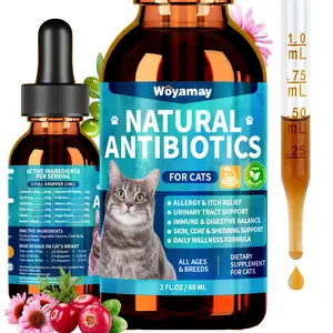 Woyamay Overall Health Care for Cats, Natural Care for Allergy Relief, Urinary Tract Health, Itch Relief & Digestion Care, Cat Allergy Relief for Cats, Cat Immune Support Supplement, 2 Fl Oz #Summervibes #summeressentials