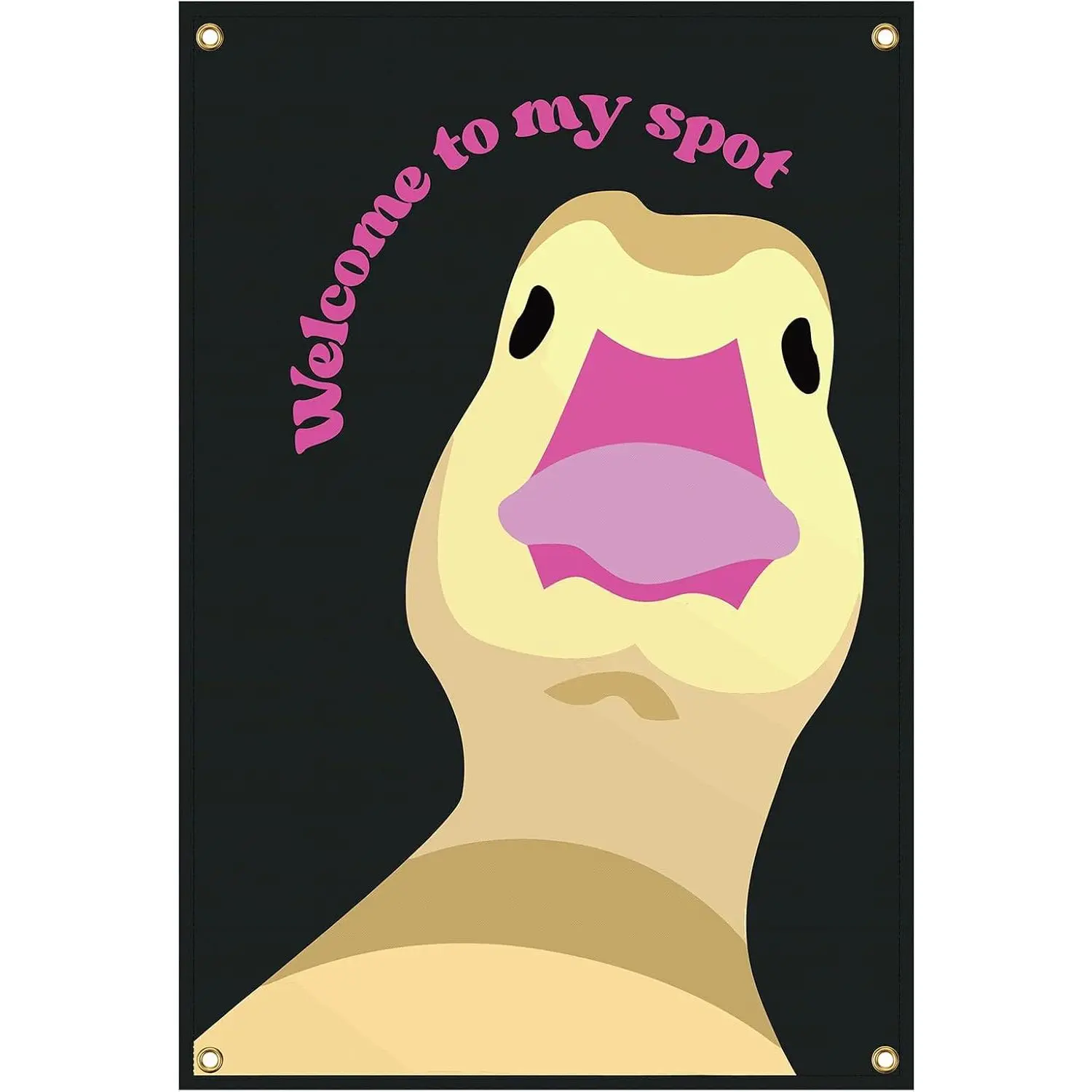 Bensbl Rectangular Duck Motif Fabric Tapestry - "Welcome to My Crib" Indoor Wall Decor with 4-Corner Pre-Punched Holes, 35.4x23.6 in, Room Decor for Guys' Bedrooms