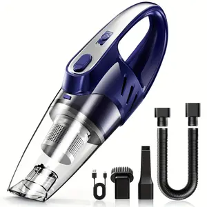 Super Strong Suction Handheld Car Vacuum – 2000mAh Cordless, Low Noise, 5-in-1 Kit (Purplish) Organiser Cover