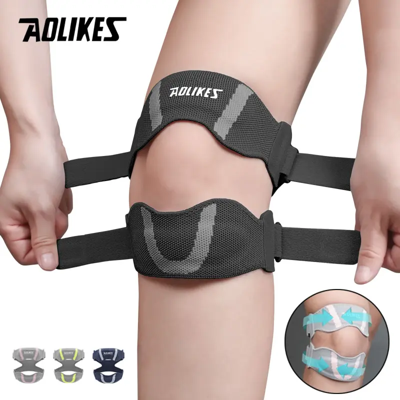 AOLIKES 1PCS Professional Double Sports Knee Patella Pad for Tendonitis Knee Pain Relief Patella Knee Strap AOLIKES 1PCS Professional Double Sports Knee Patella Pad for Tendonitis Knee Pain Relief Patella Knee Strap