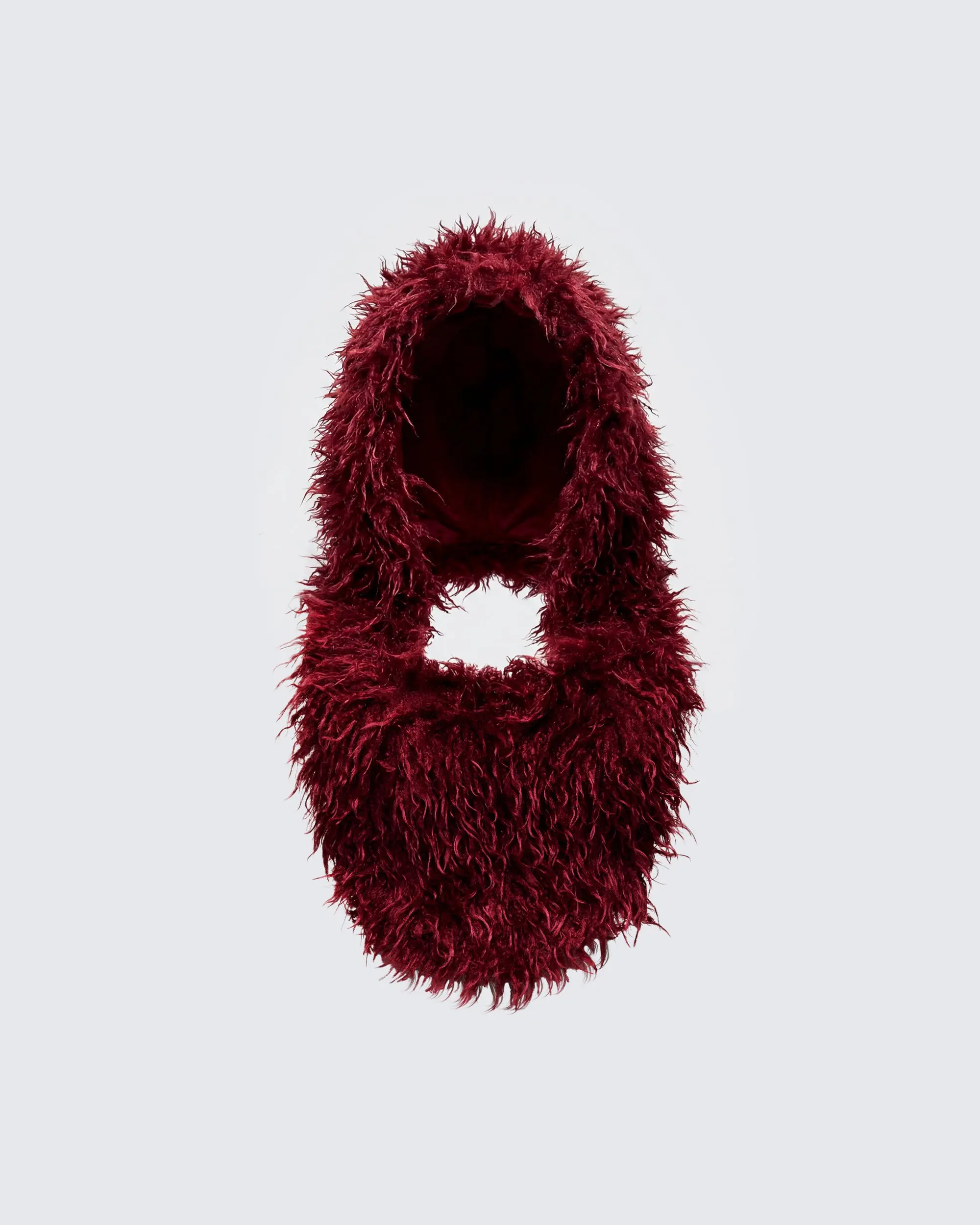 Women's Plum Cropped Balaclava Hoodie - Fuzzy Backless Polyester Pullover Top with Full Back Cutout, Short Length, Balaclava Neck, 1x Size for Lady Watch Party