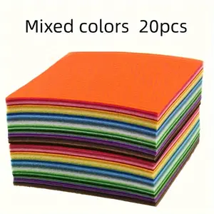 20pcs Square Felt Fabric Ideal for Cutting, Stitching, And Projects