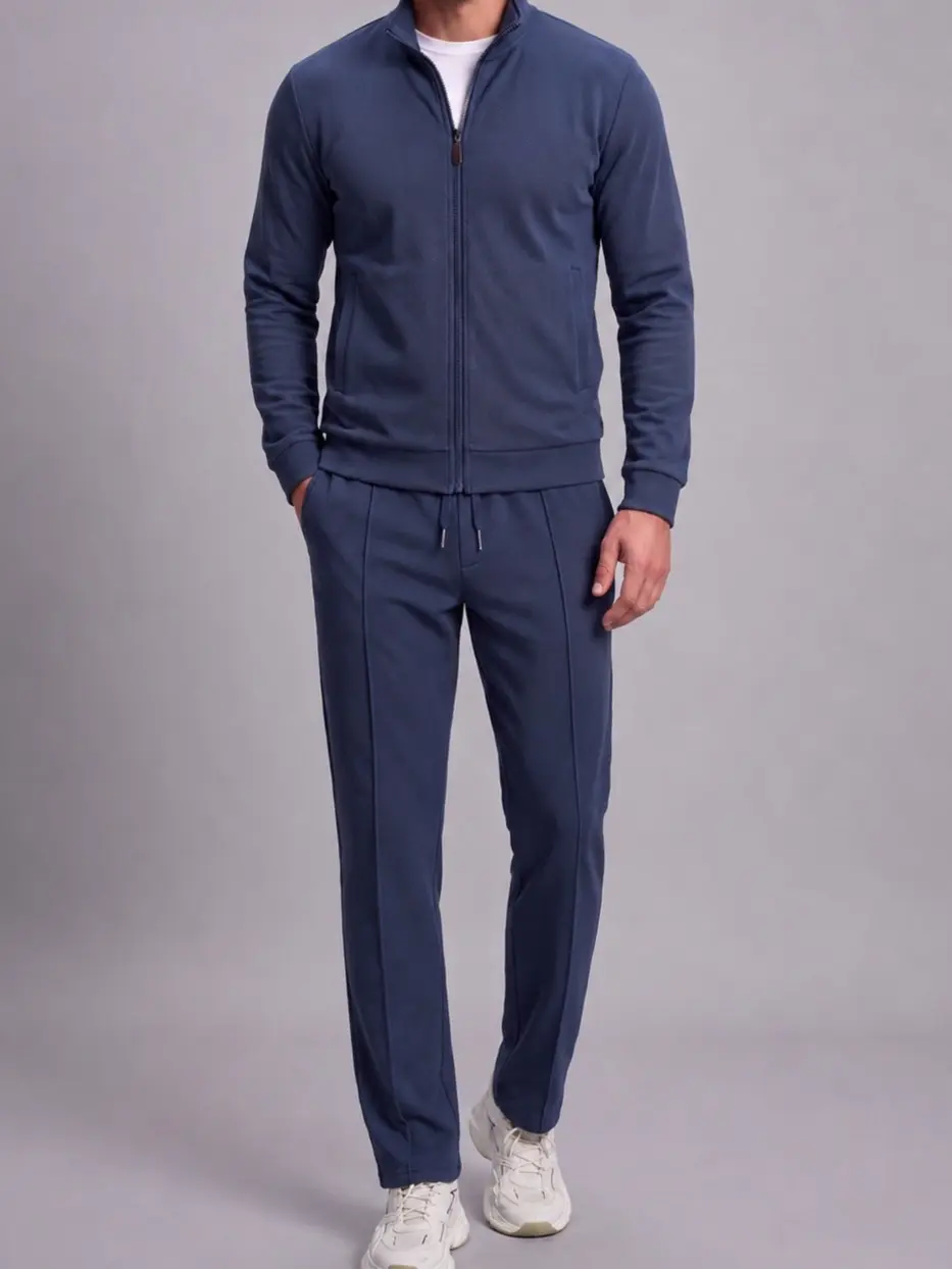 Men's 2 Piece Tracksuit Set, Full Zip Athletic Jacket & Jogger Pants, Casual Jacquard Sweatsuit for Workout, Travel & Everyday Wear Menswear