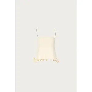 Ruffle Hem Tank Top (Cream)