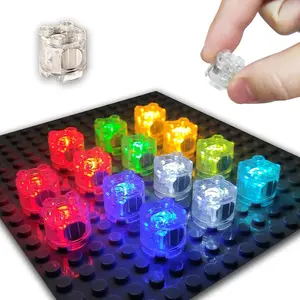 LED Light Brick Accessories Set, Classic Transparent 2x2 Bricks Kit, Includes 14 Pieces Building Blocks Toy, Compatible with Lego