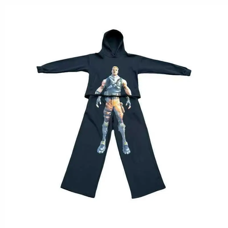 Unisex 1/3/5-Piece Stylish Streetwear Hooded Top Set, Long Sleeve Casual Wear, Breathable Polyester Print Design Breathable Suit (Sports & Outdoor Clothing), Matching Activewear Set