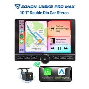 Eonon Double Din Car Stereo, Wireless CarPlay & Android Auto, 10.1" Android 13 Touchscreen with WiFi-6, Bluetooth 5.1, Built-in DSP, 4G LTE - UX6K2-PRO-MAX