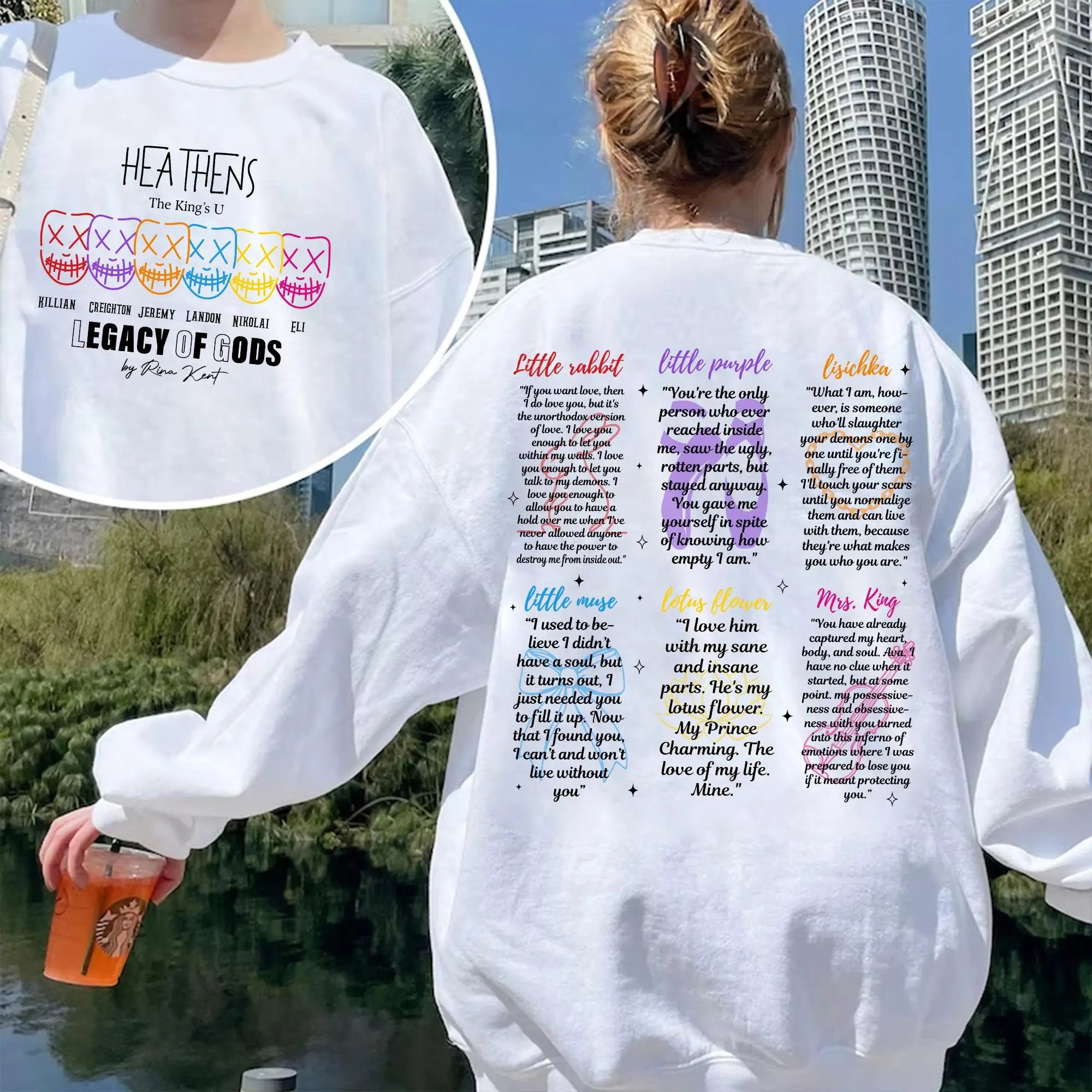 Legacy of Gods Book Quotes 2 Sides Sweatshirt, Legacy of Gods Heathens Shirt, Rina Kent Merch, Dark Romance Shirt, Bookish Merch, T-Shirt, Sweatshirt, Hoodie Gifts Suitable for Book Lover