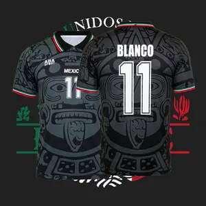 11# Cuauhtémoc Blanco 1998 Mexico  Third Kit Black Short Sleeve Retro Soccer Jersey Breathable