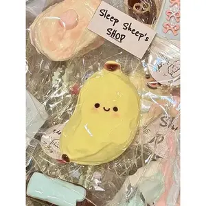 1pc Smiling Banana Squishy Toy, Slow Rising Fidget Stress Relief Toy, Portable Travel Stress Ball for Fun & Christmas Gift, Stress Relief Fidgeting