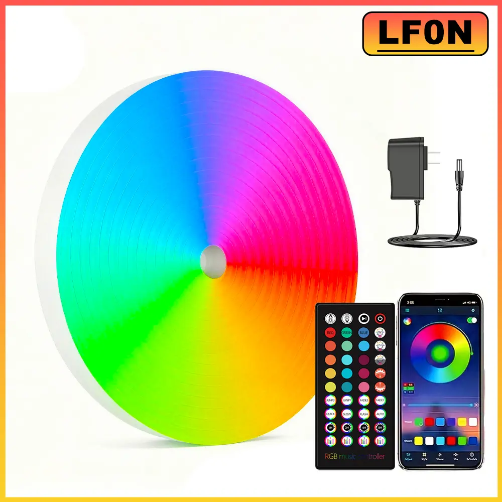 24V RGB LED Strip Lights 10/20M, Waterproof IP65 LED Lights for Bedroom, DIY Design, Music Sync, 44 Key Remote Control, Multiple Modes for Bedroom, Holiday Decoration