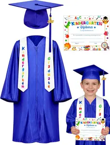 QZYL Kindergarten Graduation Cap and Gown Set, 2026 Congrats Grad Outfit with Tassel & Certificate for Kindergarten