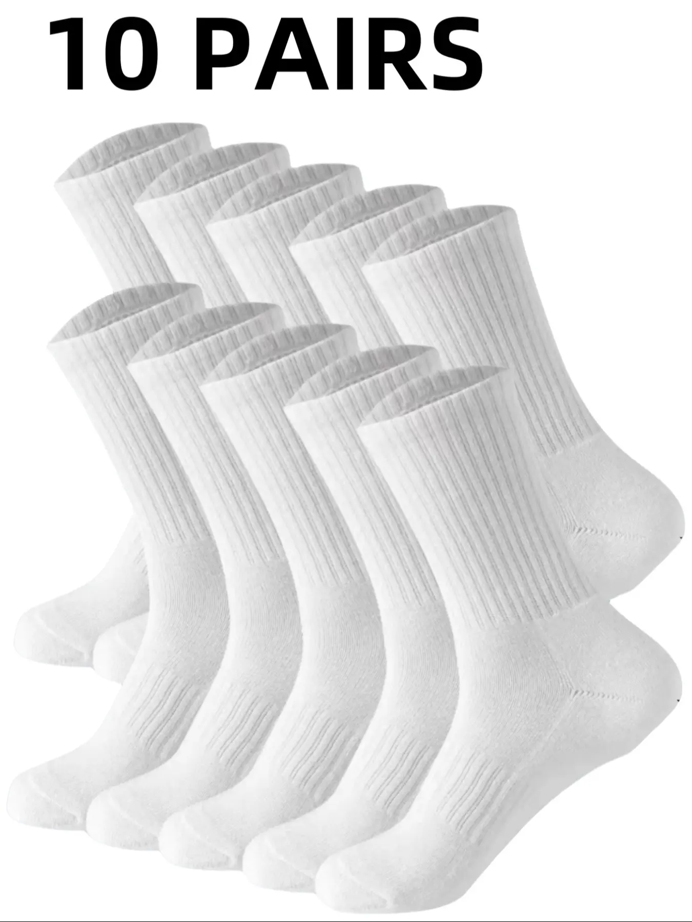 10 pairs of men's mid length Casual Socks, men's high elasticity socks, soft, elastic, comfortable and breathable, Soft Comfy Socks, suitable for daily wear by men and women, neutral mid length socks, Breathable fabric socks