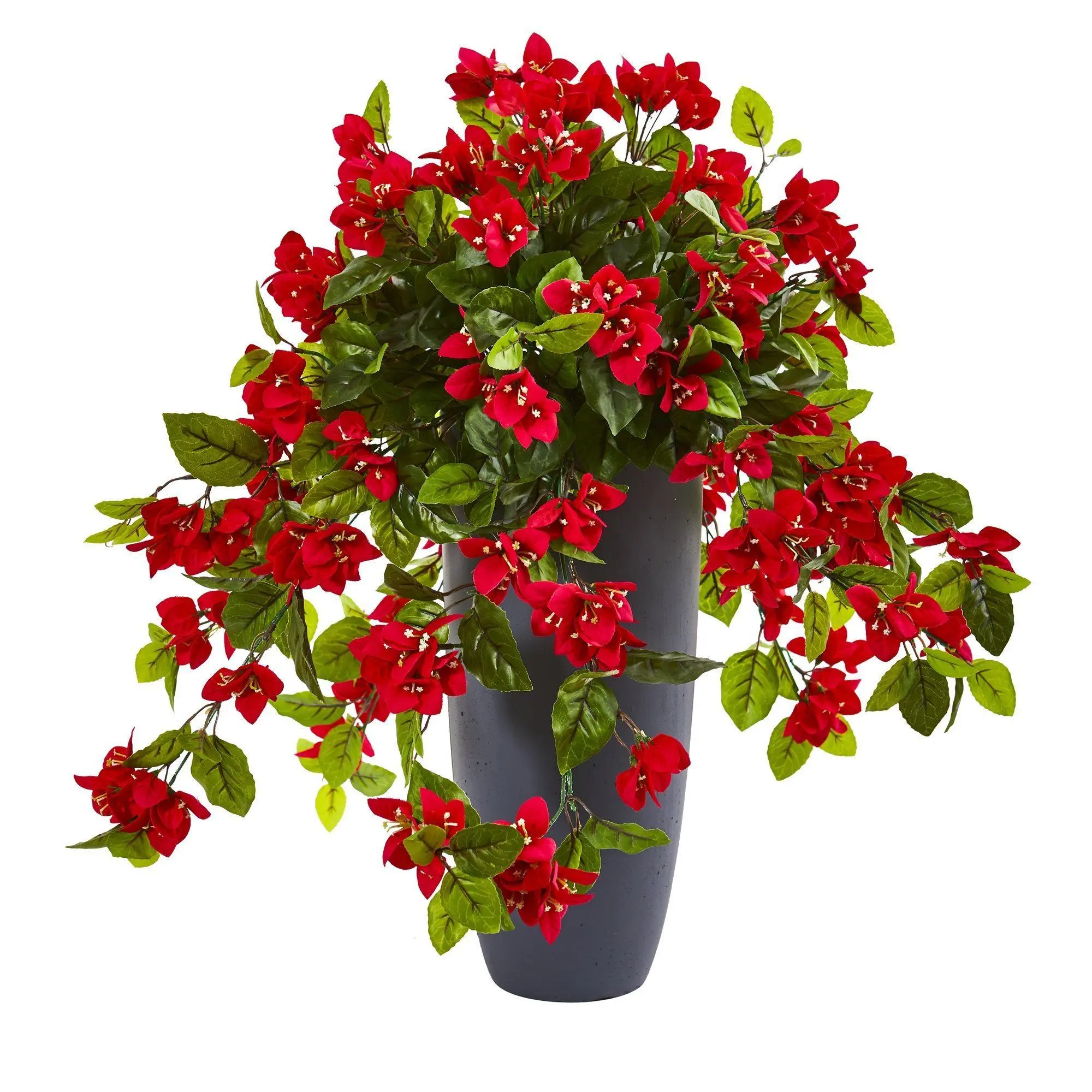 25-29 in UV-Resistant Outdoor-Safe Decorative Artificial Bougainvillea Flowers in Planter - Lifelike Foliage, Vivid Small Blooms for Home or Office Entrance, Indoor-Outdoor Decor