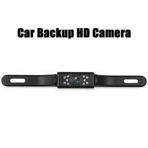 HD Car Backup Camera with Night Vision, 9 LED, Front & Rear View, IP69K Waterproof License Plate Reverse Camera for Cars, SUVs, Trucks, RVs