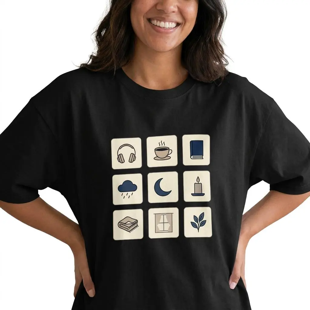 Cozy Aesthetic Graphic Tee Women Minimalist Introvert Homebody Shirt Plus Size