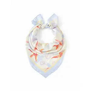 Cider STARFISH & SHELL SQUARE FAUX SILK SCARF Cider STARFISH & SHELL SQUARE FAUX SILK SCARF