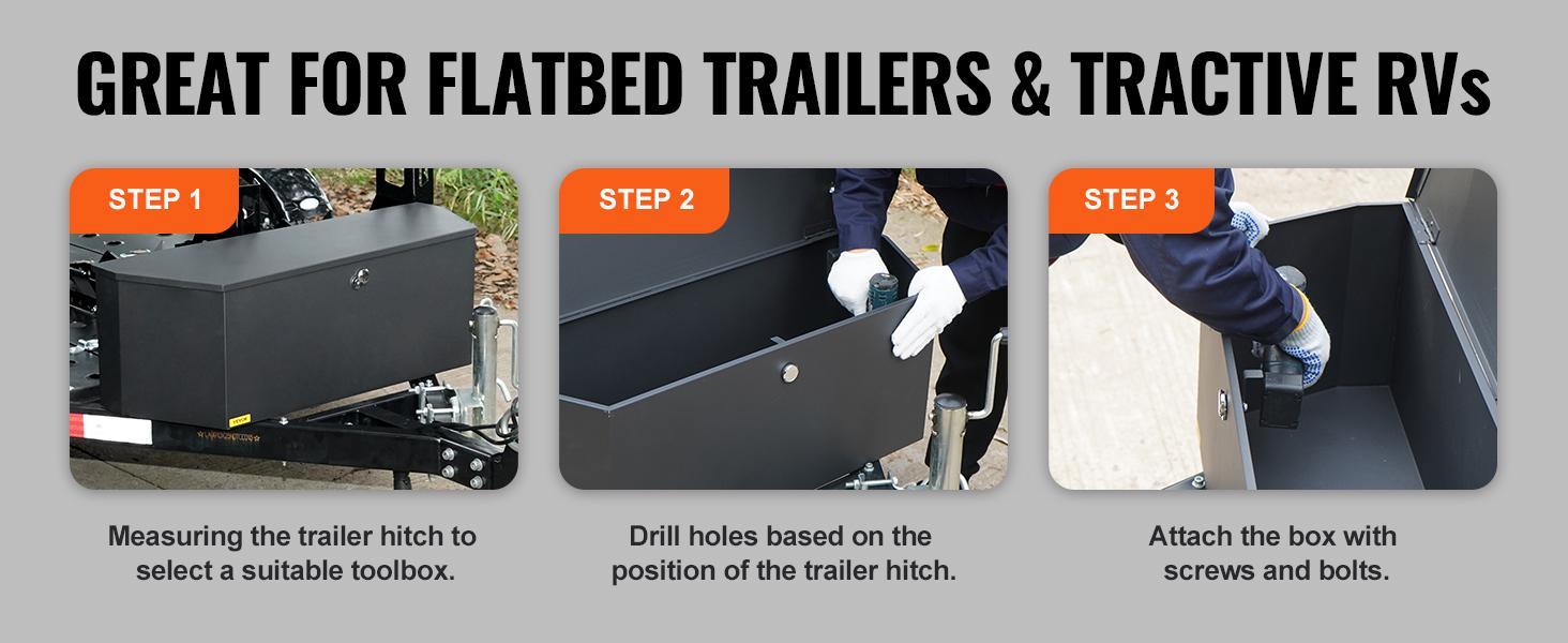 VEVOR Trailer Tongue Box, TikTokShopBlackFriday, Carbon Steel Tongue Box Tool Chest, Heavy Duty Trailer Box Storage with Lock and Keys, Utility Trailer Tongue Tool Box for Pickup Truck Bed, RV Trailer, 36"x12"x12", Box Storage for various vehicles VEVOR Trailer Tongue Box, TikTokShopBlackFriday, Carbon Steel Tongue Box Tool Chest, Heavy Duty Trailer Box Storage with Lock and Keys, Utility Trailer Tongue Tool Box for Pickup Truck Bed, RV Trailer, 36"x12"x12", Box Storage for various vehicles