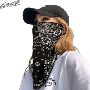 4 Pack Unisex Paisley Print UPF 50+ UV Protection Neck Gaiter with Ear Loops | SunSafeTok OutdoorTok CyclingTok Breathable Windproof Bandana Face Mask | for Men Women Biking Hiking Camping Daily Outdoor Wear